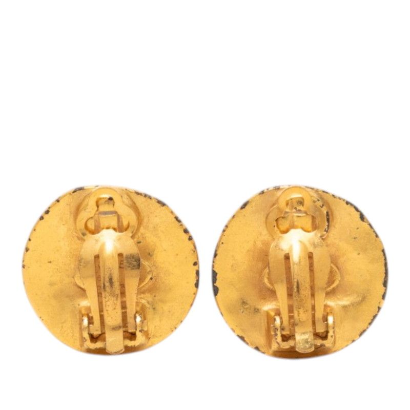 Chanel Vintage CC Logo Earrings Gold Plated — view 2