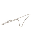 Chanel Clover Motif Chain Necklace Silver Metal Rhinestone