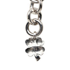 Chanel Clover Motif Chain Necklace Silver Metal Rhinestone — view 3