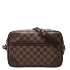 Louis Vuitton Damier Trocadero 27 Crossbody Shoulder Bag Brown Leather