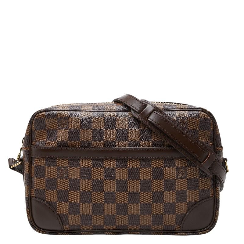 Louis Vuitton Damier Trocadero 27 Crossbody Shoulder Bag Brown Leather