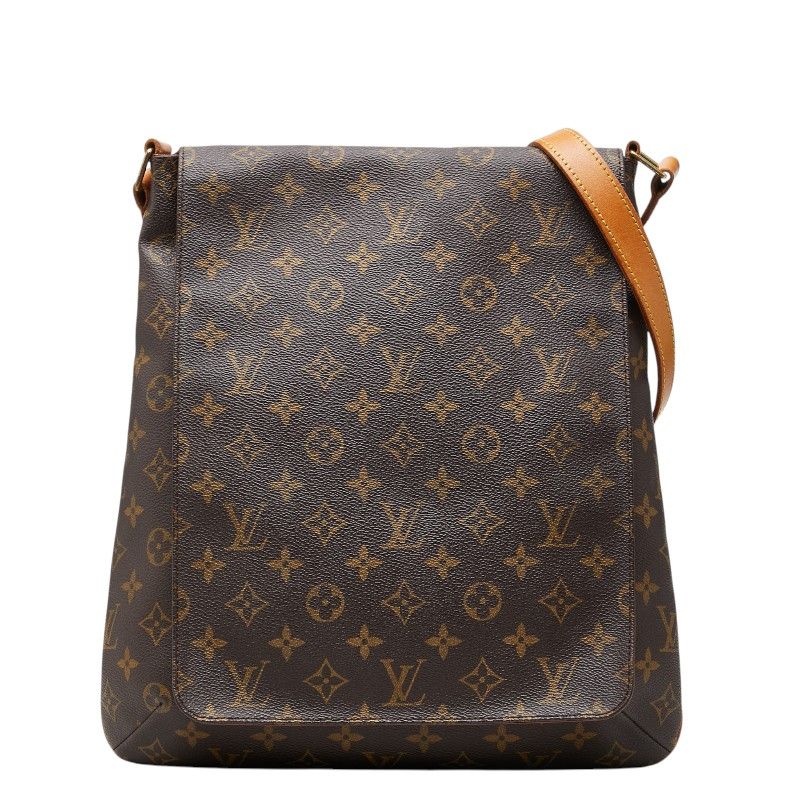 Louis Vuitton Monogram Musette Crossbody Shoulder Bag Brown Leather