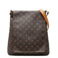 Louis Vuitton Monogram Musette Crossbody Shoulder Bag Brown Leather