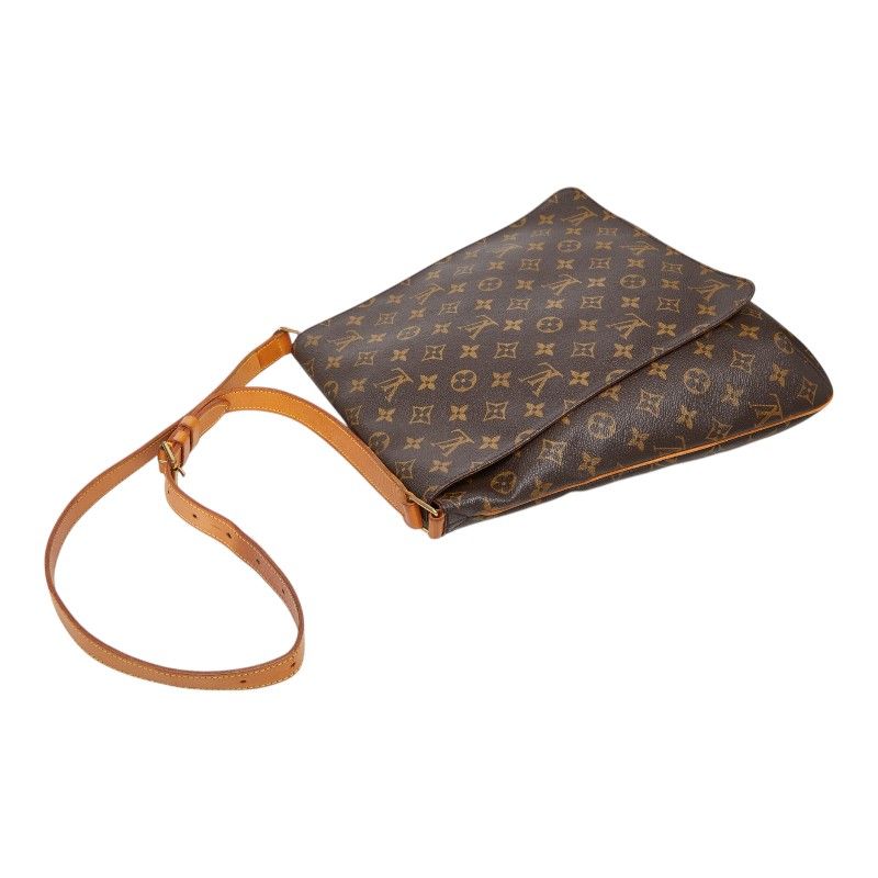 Louis Vuitton Monogram Musette Crossbody Shoulder Bag Brown Leather — view 6