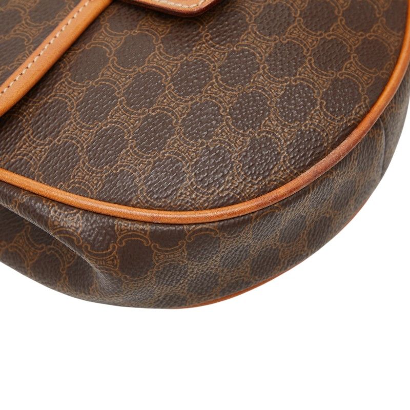 Celine Macadam Crossbody Shoulder Bag Brown Leather — view 4
