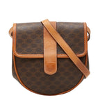 Celine Macadam Crossbody Shoulder Bag Brown Leather