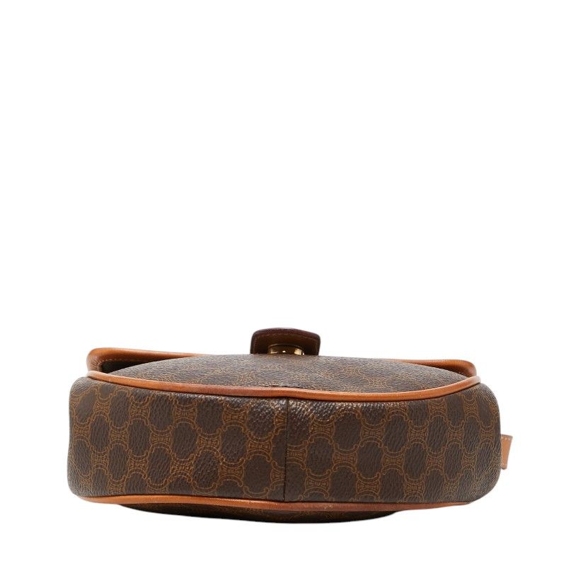 Celine Macadam Crossbody Shoulder Bag Brown Leather — view 3