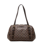 Louis Vuitton Damier Rivington PM Tote Shoulder Bag Brown Leather