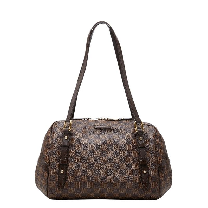 Louis Vuitton Damier Rivington PM Tote Shoulder Bag Brown Leather
