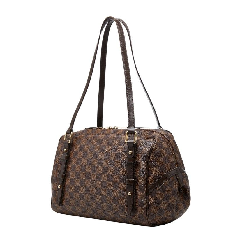 Louis Vuitton Damier Rivington PM Tote Shoulder Bag Brown Leather — view 2