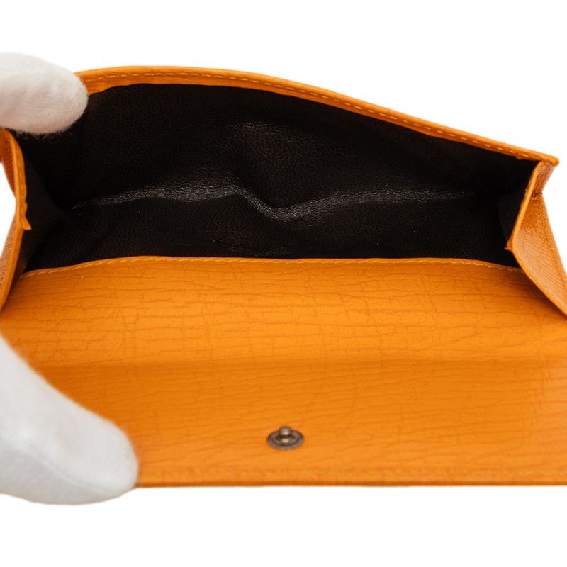 Gucci Logo Middle Wallet Bifold Orange Yellow Leather — view 5
