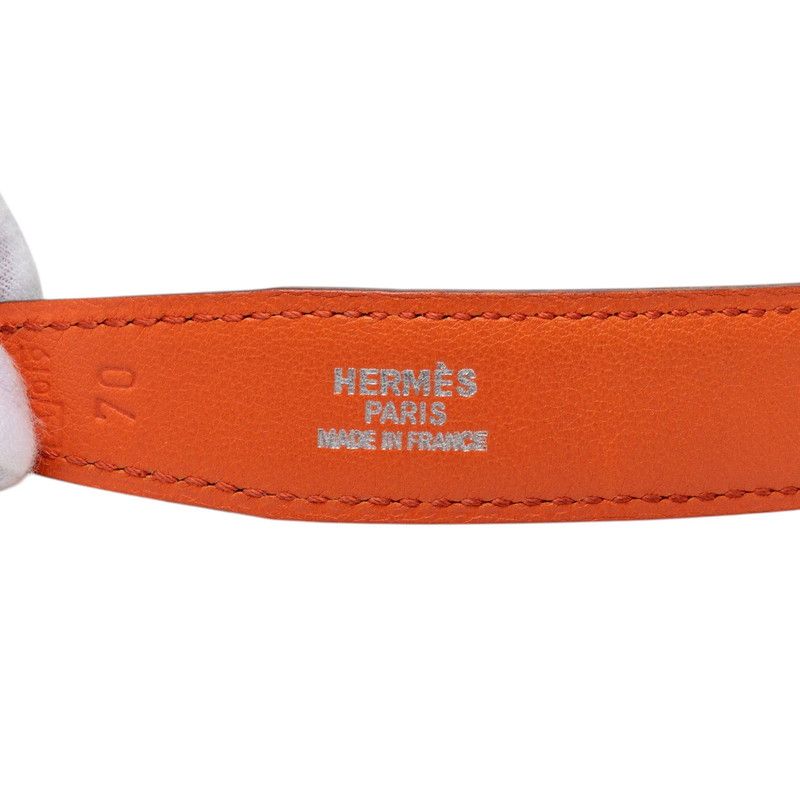 Hermes Constance Belt Reversible Buckle Orange Black Gold Box Calf Swift — view 6