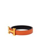 Hermes Constance Belt Reversible Buckle Orange Black Gold Box Calf Swift — view 2