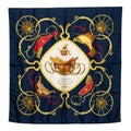 Hermes Carre 90 Springs Scarf Navy Silk