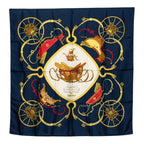Hermes Carre 90 Springs Scarf Navy Silk