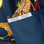 Hermes Carre 90 Springs Scarf Navy Silk — view 5