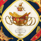 Hermes Carre 90 Springs Scarf Navy Silk — view 2