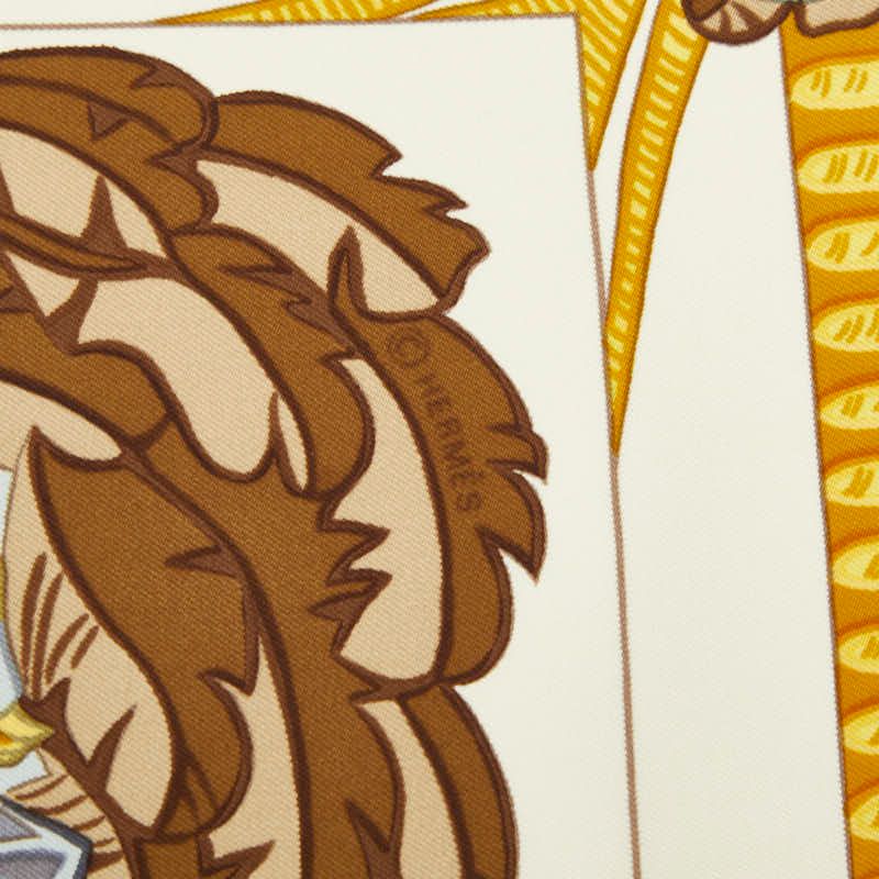 Hermes Carre 90 Armets en Panache Feather Cavalry Helmet Scarf Multicolor Silk — view 4