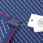 Hermes Carre 45 Geometric Scarf Navy Red Silk — view 5