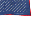 Hermes Carre 45 Geometric Scarf Navy Red Silk — view 3