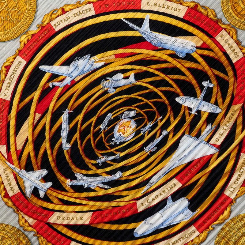 Hermes Carre 70 Pleats Dream Space Reves D'espace Scarf Multicolor Silk — view 2