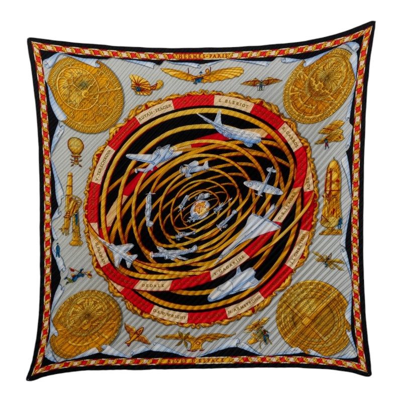 Hermes Carre 70 Pleats Dream Space Reves D'espace Scarf Multicolor Silk