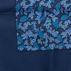 Hermes Carre 45 Petit Gavroche Grape Vines Gray Scarf Navy Blue Silk — view 4