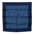 Hermes Carre 45 Petit Gavroche Grape Vines Gray Scarf Navy Blue Silk
