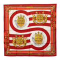 Hermes Carre 90 Chateaux D'arriere Scarf Red Silk