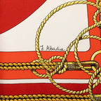 Hermes Carre 90 Chateaux D'arriere Scarf Red Silk — view 5