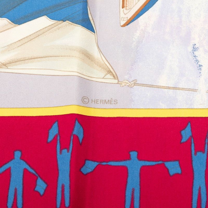Hermes Carre 90 en Course Scarf Purple Blue Silk — view 6