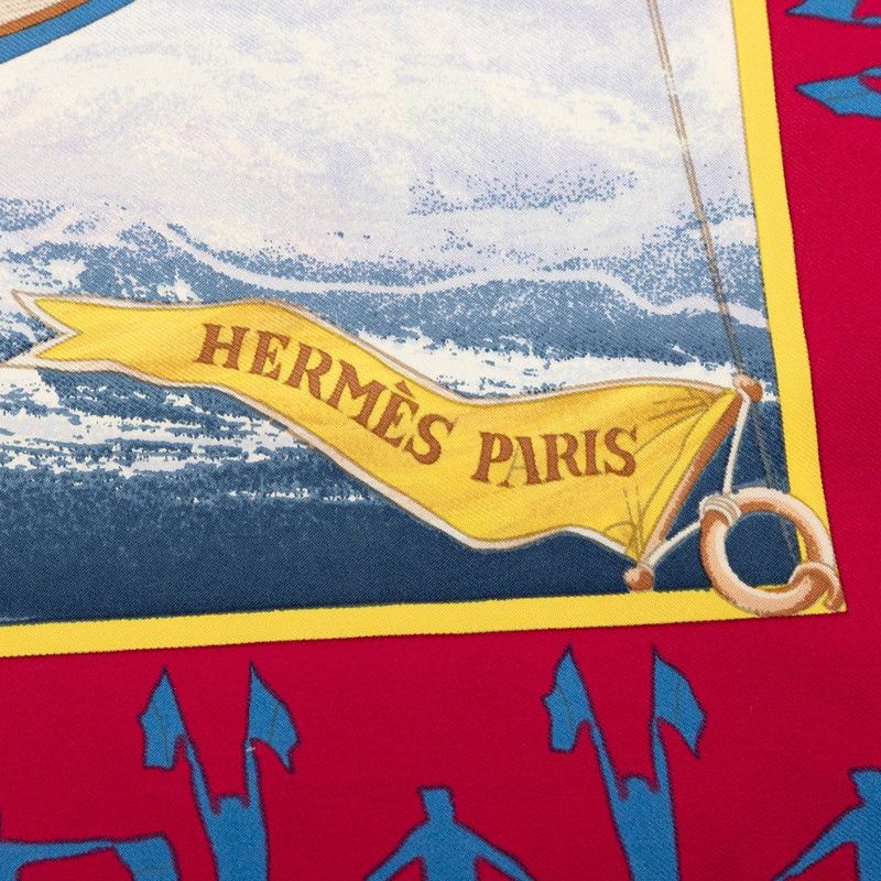 Hermes Carre 90 en Course Scarf Purple Blue Silk — view 3