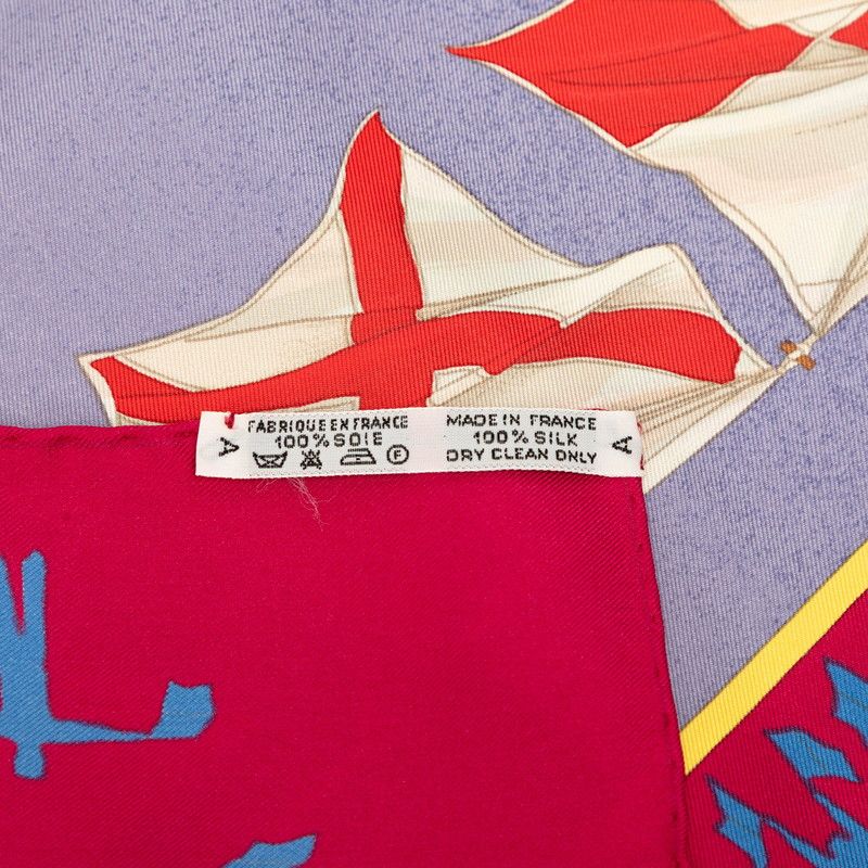 Hermes Carre 90 en Course Scarf Purple Blue Silk — view 7