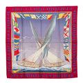 Hermes Carre 90 en Course Scarf Purple Blue Silk