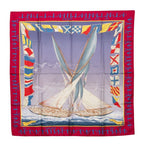 Hermes Carre 90 en Course Scarf Purple Blue Silk