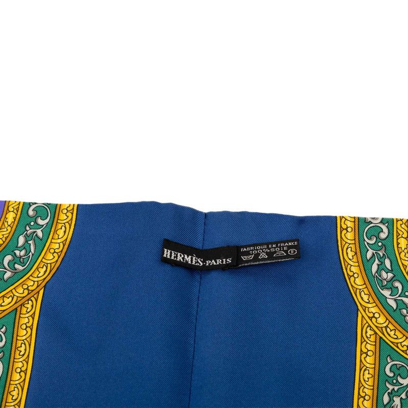 Hermes Qalamdan Scarf Blue Silk — view 6