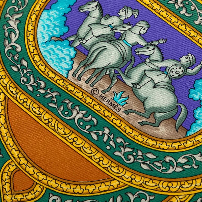 Hermes Qalamdan Scarf Blue Silk — view 3