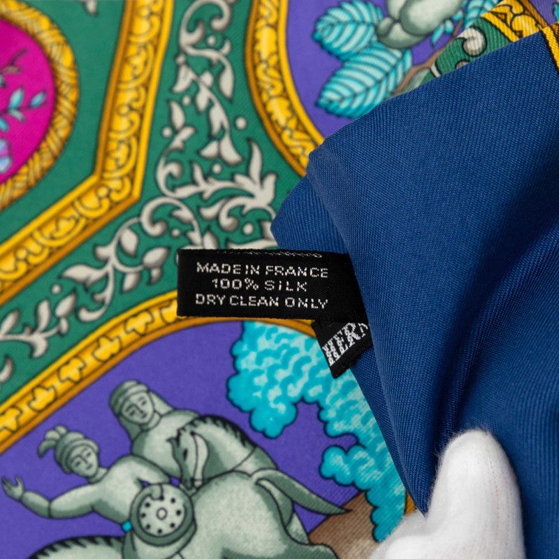 Hermes Qalamdan Scarf Blue Silk — view 5