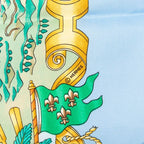 Hermes Carre 90 Voiles de Lumiere Sailing Ship of Light Scarf Blue Silk — view 3