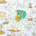 Hermes Carre 90 Voiles de Lumiere Sailing Ship of Light Scarf Blue Silk — view 2