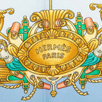 Hermes Carre 90 Voiles de Lumiere Sailing Ship of Light Scarf Blue Silk — view 4