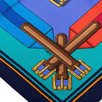 Hermes Carre 90 les Sangles Scarf Navy Blue Silk — view 4