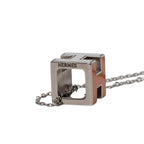 Hermes Cage de Ash Cube Pendant Silver Orange Metal — view 5
