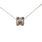 Hermes Cage de Ash Cube Pendant Silver Orange Metal — view 2