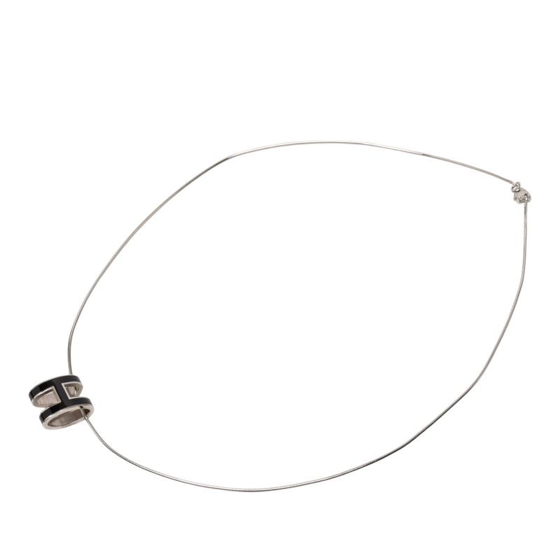 Hermes Pop Pendant Silver Black Metal — view 3