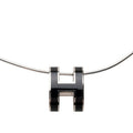 Hermes Pop Pendant Silver Black Metal