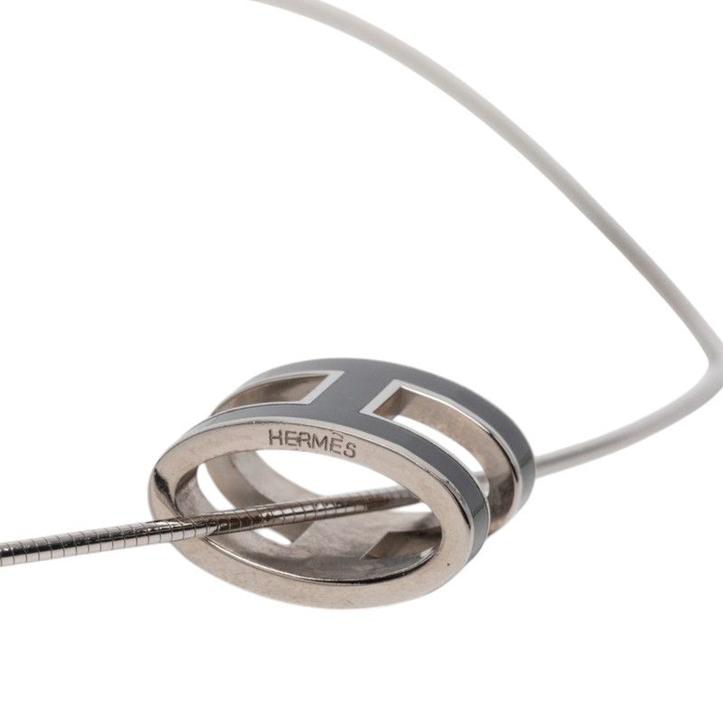 Hermes Pop Pendant Silver Black Metal — view 4