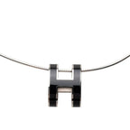 Hermes Pop Pendant Silver Black Metal — view 2