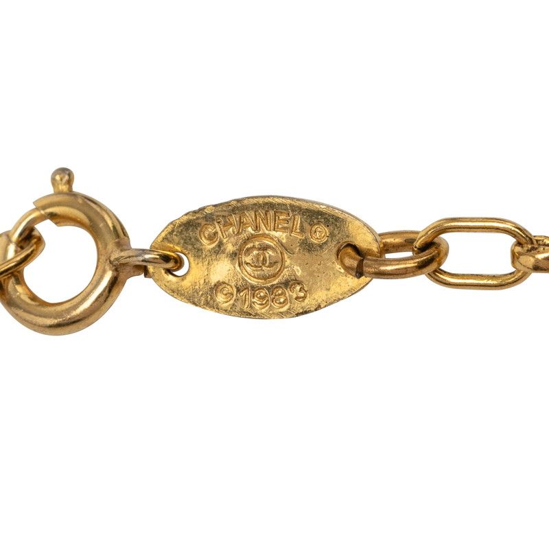 Chanel Lion Motif Long Chain Necklace Gold Plated — view 3