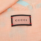 Gucci GG Ghost Motif Scarf Pink Blue Silk Modal — view 3